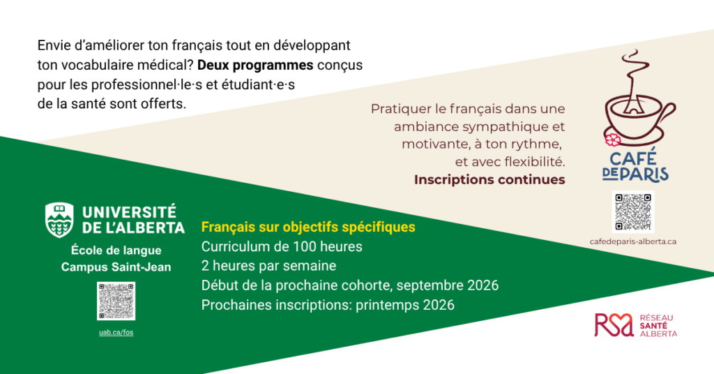 Communiqué – Deux programmes de français pour professionels de la santé