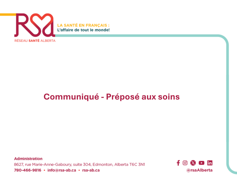 Communiqué – Préposé aux soins